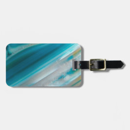 Blauwgroen blauw-geschuurd Agate Patroon Bagagelabel