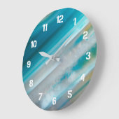 Blauwgroen blauw-geschuurd Agate Patroon Grote Klok (Hoek)