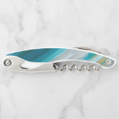 Blauwgroen blauw-geschuurd Agate Patroon Kurkentrekker (Voorkant)