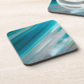 Blauwgroen blauw-geschuurd Agate Patroon Onderzetter (Linkerzijde)
