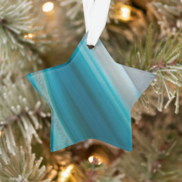 Blauwgroen blauw-geschuurd Agate Patroon Ornament