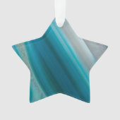 Blauwgroen blauw-geschuurd Agate Patroon Ornament (voorkant)