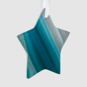 Blauwgroen blauw-geschuurd Agate Patroon Ornament (voorkant)