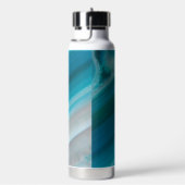 Blauwgroen blauw-geschuurd Agate Patroon Waterfles (Rechts)