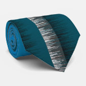 Blauwgroen blauw gestreept patroon Modern Wet Pain Stropdas (Opgerold)