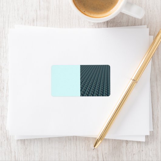 Blauwgroen blauw getextureerd patroon etiket (Insitu)