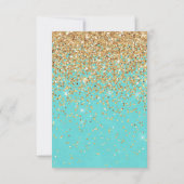 Blauwgroen Blauw Girly Glitter Sparkle Vrijgezelle Kaart (Achterkant)