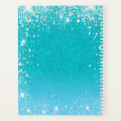 Blauwgroen blauw glitter aqua groene naam 2026 planner (Achterkant)