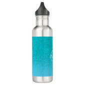 Blauwgroen blauw glitter aqua zee groen monogram i waterfles (Links)