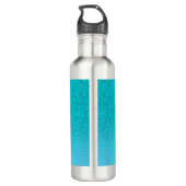 Blauwgroen blauw glitter aqua zee groen monogram i waterfles (Achterkant)