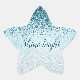 Blauwgroen Blauw Glitter Glitz glinsterende glam Ster Sticker