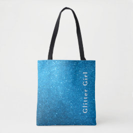 Blauwgroen Blauw Glitter Meisje Show Uw Glamours S Tote Bag