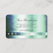 Blauwgroen blauw glitter Sparkle Stars Monogram Visitekaartje (Achterkant)