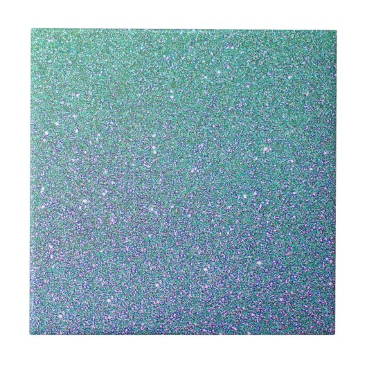 Blauwgroen blauw glitter textuurpatroon tegeltje (Voorkant)