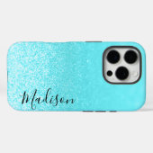Blauwgroen blauw glitterlicht op maat Case-Mate iPhone case (Achterkant (horizontaal))