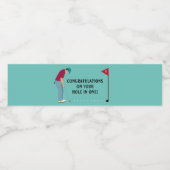 Blauwgroen blauw Golfer snijbiet naar de mening Waterfles Etiket (Enkel label)