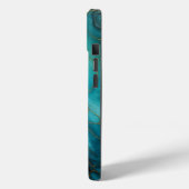 Blauwgroen blauw goud Abstract marmeren monogram Case-Mate iPhone Case (Achterkant / Links)