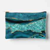 Blauwgroen Blauw Goud Aqua Turquoise Aangepaste Na Etui (Voorkant)