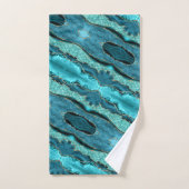 Blauwgroen Blauw Goud Aqua Turquoise Bathy Handdoe Bad Handdoek (Handdoek)