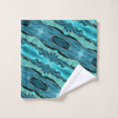 Blauwgroen Blauw Goud Aqua Turquoise Bathy Handdoe Bad Handdoek (Wasdoekje)
