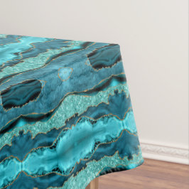 Blauwgroen Blauw Goud Aqua Turquoise Tafelkleed