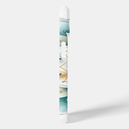 Blauwgroen Blauw Goud Bloemen Mandala Gepersonalis Case-Mate iPhone Case (Achterkant / Rechts)