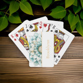 Blauwgroen Blauw Goud Bloemen Mandala Gepersonalis Pokerkaarten