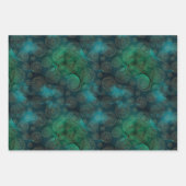Blauwgroen Blauw Goud Boho Inpakpapier Vel (Voorkant 3)