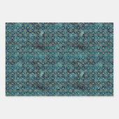 Blauwgroen Blauw Goud Boho Inpakpapier Vel (Voorkant 2)