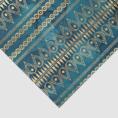 Blauwgroen Blauw Goud Boho Tissuepapier (Detail)