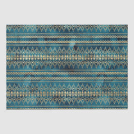 Blauwgroen Blauw Goud Boho Tissuepapier