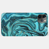 Blauwgroen Blauw & Goud Chique Swirl Modern Abstra Case-Mate iPhone Case (Achterkant (horizontaal))