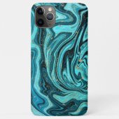 Blauwgroen Blauw & Goud Chique Swirl Modern Abstra Case-Mate iPhone Case (Achterkant)
