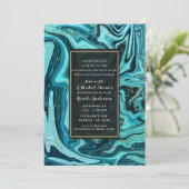 Blauwgroen blauw & goud chique werveling modern Vr Kaart (Staand voorkant)