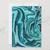 Blauwgroen blauw & goud chique werveling modern Vr Kaart (Achterkant)