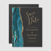 Blauwgroen blauw goud donkerder magnetisch sparen (Voorkant / Achterkant)