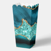 Blauwgroen Blauw Goud Glitter Aangepaste Naam Popc Bedankdoosjes (Achterkant)