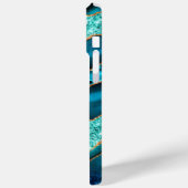 Blauwgroen Blauw Goud Glitter Aqua Turquoise iPhon Case-Mate iPhone Case (Achterkant / Links)