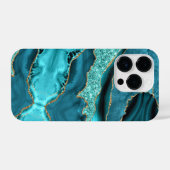 Blauwgroen Blauw Goud Glitter Aqua Turquoise iPhon iPhone Hoesje (Achterkant horizontaal)