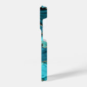 Blauwgroen Blauw Goud Glitter Aqua Turquoise iPhon iPhone Hoesje (Linkerkant)