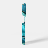 Blauwgroen Blauw Goud Glitter Aqua Turquoise iPhon iPhone Hoesje (Rechterkant)