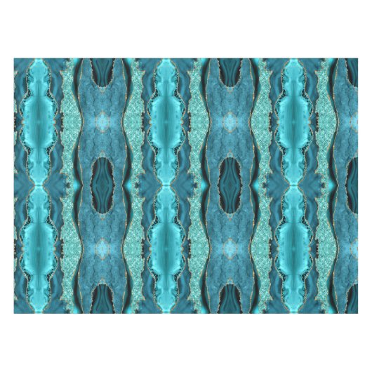 Blauwgroen Blauw Goud Glitter Aqua Turquoise Tafel Tafelkleed (Voorkant (Horizontaal))