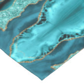 Blauwgroen Blauw Goud Glitter Aqua Turquoise Tafel Tafelkleed (Gekanteld)