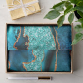 Blauwgroen Blauw Goud Glitter Aqua Turquoise Tissu Tissuepapier (Geschenk)