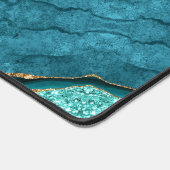 Blauwgroen Blauw Goud Glitter Marmer Turquoise Des Bureaumat (Hoek)
