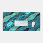 Blauwgroen Blauw Goud Glitter Marmer Turquoise Des Bureaumat (Keyboard & Muis)