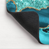Blauwgroen Blauw Goud Glitter Marmer Turquoise Mui Muismat (Hoek)