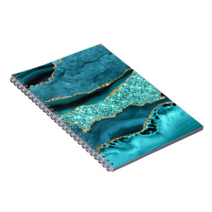 Blauwgroen Blauw Goud Glitter Marmer Turquoise Not Notitieboek