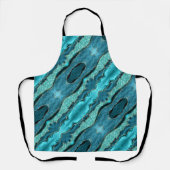 Blauwgroen Blauw Goud Glitter Marmer Turquoise Sch Schort (Voorkant)