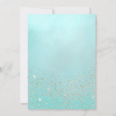 Blauwgroen Blauw Goud Glitter Sparkles Lights Quin Kaart (Achterkant)